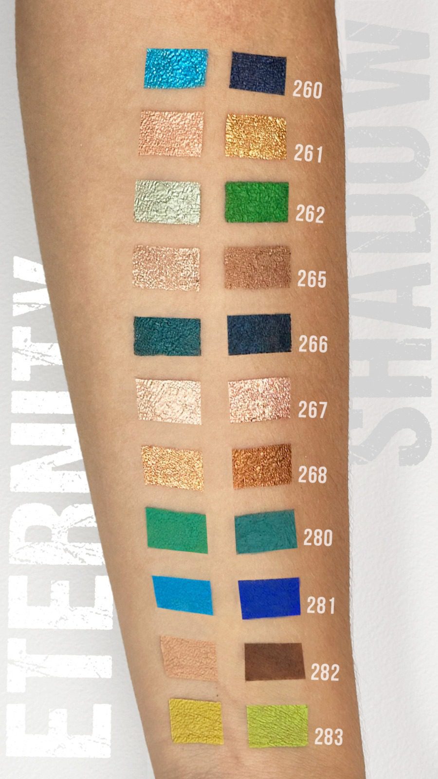 Eternity Shadow - Duo Pencil - Colour Swatches -Ten Image Professional