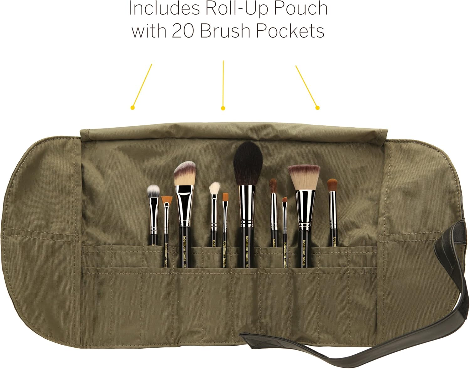 Bdellium Key Essentials 10pc Brush Set with Roll-up Pouch Bdellium Key Essentials 10pc Brush Set with Roll-up Pouch